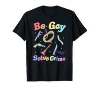 Clue Be Gay Solve Crime Colorful Weapons Distressed Style Camiseta