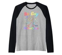 Clue Be Gay Solve Crime Colorful Weapons Distressed Style Camiseta Manga Raglan