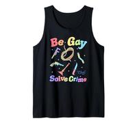 Clue Be Gay Solve Crime Colorful Weapons Distressed Style Camiseta sin Mangas