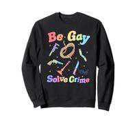 Clue Be Gay Solve Crime Colorful Weapons Distressed Style Sudadera