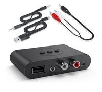 Clueltes Receptor de Audio Bluetooth 5.3 NFC USB U Disk 3,5 mm AUX USB Adaptador Inalámbrico de Música Estéreo para Amplificador de Altavoz de Automóvil