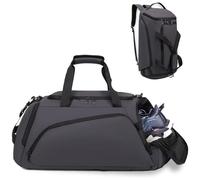 Clufar Bolsa Deporte Hombre Grande Gimnasio 40L Bolsa de Viaje Mujer Impermeable Mochila Deporte Bolsa de Deporte con Zapatos y Compartimentos Húmedos Duffle Bag para el Gimnasio Viajes,Gris