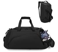 Clufar Bolsa Deporte Hombre Grande Gimnasio 40L Bolsa de Viaje Mujer Impermeable Mochila Deporte Bolsa de Deporte con Zapatos y Compartimentos Húmedos Duffle Bag para el Gimnasio Viajes,Negro