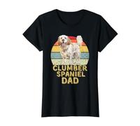 Clumber Spaniel Dog Dad Retro Funny Mis Perros Son mi Cardio Camiseta gráfica económica, Mujer, Negro, XS