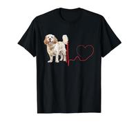 Clumber Spaniel Dog Heartbeat ECG Mis Perros Son mi Cardio Camiseta gráfica económica, Hombre, Negro, XL