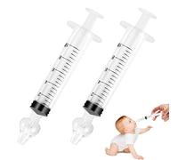 Clundoo Aspirador Nasal Bebes 2PCS, Limpiador Nasal de Jeringa de 10 ml, Jeringa Nasal Para Bebé, Punta de Succión Nasal de Silicona Limpiabley Reutilizable (Color transparente)