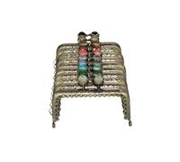 Clutch Bag Clasp 10 piezas de marcos for bolso metal bronce antiguo 8,5 cm con cabeza loto cuadrada, cuentas coral y cierre boquilla for manualidades