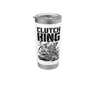 Clutch King FPS Gamer Divertido Jugador de Videojuegos Militar Vaso térmico de acero inoxidable de doble pared