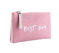 Clutch Plata Negro Brillo Mujeres Letras Bolsa Cosmética Cremallera Monedero Monedero Tarjetero Negro Clutch Damas Con Cadena, Rosa., talla única
