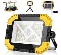 CLV Foco LED Recargable 200W, 20000mAh Luz de Trabajo Portátil USB 4 Modos 2 Brillo Luz Led Recargable Carga Solar/USB Foco LED Bateria Magnética Impermeable IP66 para Pesca Emergencias Taller