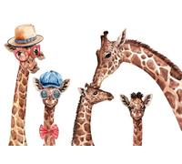 CLVIUJLBKLKSDD Papel Pintado Dibujos Fotomurales Tapiz Fotográfico 3d Pintado A Mano De Dibujos Animados Habitación De Los Niños Jirafa Animal Chica 300cmx256cm Decoración Dormitorio Sala Estar Pape