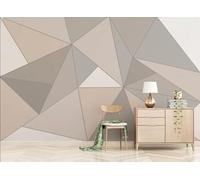 CLVIUJLBKLKSDD Papel Pintado Fotográfico Líneas Geométricas 430cmx300cm Líneas Geométricas Retro Y Patrones Triangulares Fotomurales Tapiz Decoración Dormitorio Sala Estar Papel Pintado