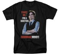 CLVTZBFCE Criminal Minds Spencer Reid Trust Me I'm A Doctor Adult T-Shirt Black Black