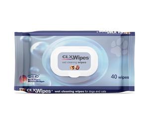 CLX Wipes Toallitas Clorhexidina Perros Gatos Higiene Patas Pliegues 40 ud | Tapa rígida con cierre a presión. El paño puede cortarse por la mitad para zonas pequeñas. Formulado con zinc