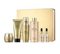 CLY AMS Juego de cuidado de la piel de oro de 24 quilates, colección de 6 piezas, juego de cuidado de la piel de 24 quilates con limpiador facial, suero facial, 2 piezas, crema de ojos, leche esencial