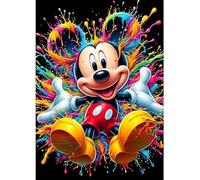 CLYCTIP Kit de Pintura con Diamantes 5D para Adultos - Dibujo Animado de Ratón Colorido - Arte de Diamante 30 x 40 cm (Blanco)