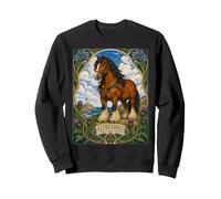 Clydesdale Horse Tierras Altas de Escocia Art Nouveau Sudadera