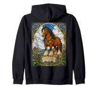 Clydesdale Horse Tierras Altas de Escocia Art Nouveau Sudadera con Capucha