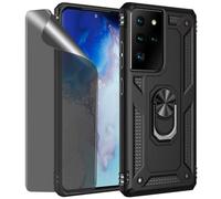 CLYDITE Funda para Samsung Galaxy S21 Ultra Carcasa Negro con Protector de Pantalla de Privacidad, Anti Espía Cristal Templado
