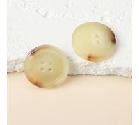 CLYDSA 10 Botones Redondos de imitación de Cuerno (15-25 mm), de Resina marrón, para Coser Accesorios Decorativos DIY para Trajes, Abrigos, suéteres y gabardinas