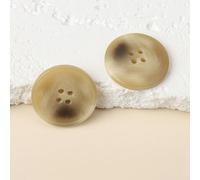 CLYDSA 10 Botones Redondos de imitación de Cuerno (15-25 mm), de Resina marrón, para Coser Accesorios Decorativos DIY para Trajes, Abrigos, suéteres y gabardinas