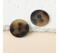 CLYDSA 10 Botones Redondos de imitación de Cuerno (15-25 mm), de Resina marrón, para Coser Accesorios Decorativos DIY para Trajes, Abrigos, suéteres y gabardinas