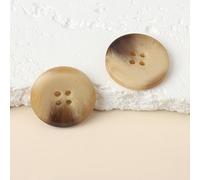 CLYDSA 10 Botones Redondos de imitación de Cuerno (15-25 mm), de Resina marrón, para Coser Accesorios Decorativos DIY para Trajes, Abrigos, suéteres y gabardinas