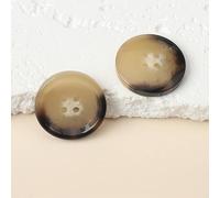 CLYDSA 10 Botones Redondos de imitación de Cuerno (15-25 mm), de Resina marrón, para Coser Accesorios Decorativos DIY para Trajes, Abrigos, suéteres y gabardinas