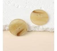 CLYDSA 10 Botones Redondos de imitación de Cuerno (15-25 mm), de Resina marrón, para Coser Accesorios Decorativos DIY para Trajes, Abrigos, suéteres y gabardinas