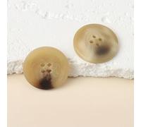 CLYDSA 10 Botones Redondos de imitación de Cuerno (15-25 mm), de Resina marrón, para Coser Accesorios Decorativos DIY para Trajes, Abrigos, suéteres y gabardinas