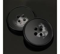 CLYDSA 20-100 Botones Redondos de 25 mm de imitación de Cuerno, de Resina con 4 Agujeros, para Coser a Mano Accesorios Decorativos para Abrigos de Lana, gabardinas, Trajes y suéteres