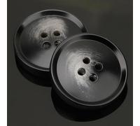 CLYDSA 20-100 Botones Redondos de 25 mm de imitación de Cuerno, de Resina con 4 Agujeros, para Coser a Mano Accesorios Decorativos para Abrigos de Lana, gabardinas, Trajes y suéteres