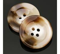 CLYDSA 20-100 Botones Redondos de 25 mm de imitación de Cuerno, de Resina con 4 Agujeros, para Coser a Mano Accesorios Decorativos para Abrigos de Lana, gabardinas, Trajes y suéteres