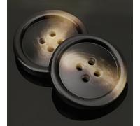 CLYDSA 20-100 Botones Redondos de 25 mm de imitación de Cuerno, de Resina con 4 Agujeros, para Coser a Mano Accesorios Decorativos para Abrigos de Lana, gabardinas, Trajes y suéteres