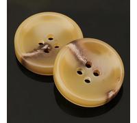 CLYDSA 20-100 Botones Redondos de 25 mm de imitación de Cuerno, de Resina con 4 Agujeros, para Coser a Mano Accesorios Decorativos para Abrigos de Lana, gabardinas, Trajes y suéteres