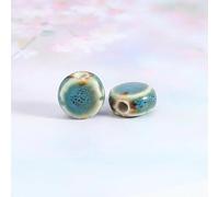 CLYDSA 20 Cuentas Redondas Planas de Porcelana de 11 mm, Cuentas Sueltas de cerámica de Colores Vintage para Hacer Pulseras y Collares con Cuentas