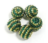 CLYDSA 20 Piezas de Cuentas de Resina con Diamantes de imitación de 20 mm, Cuentas espaciadoras Redondas de Resina de Colores, para Pulseras de Cuentas, Pendientes, llaveros y decoración de Bolsos