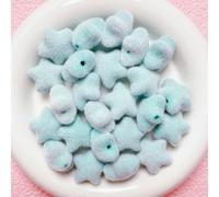 CLYDSA 20 Piezas de Cuentas espaciadoras flocadas de Colores de 23x21 mm, Cuentas Sueltas de acrílico en Forma de Estrella, para llaveros, Pendientes, joyería y Accesorios Decorativos Hechos a Mano