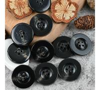 CLYDSA 30 Botones Vintage de Resina de 15-30 mm, Redondos de 4 Agujeros con imitación de Cuerno, para Coser a Mano como Accesorio Decorativo para gabardinas, cárdigans y Abrigos de Lana