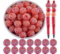 CLYDSA 30 Piezas de Cuentas de Resina de Diamantes de imitación de Colores de 20 mm, Cuentas espaciadoras Redondas Sueltas para bolígrafos, Pulseras, Collares y llaveros de Bricolaje