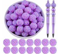 CLYDSA 30 Piezas de Cuentas de Resina de Diamantes de imitación de Colores de 20 mm, Cuentas espaciadoras Redondas Sueltas para bolígrafos, Pulseras, Collares y llaveros de Bricolaje