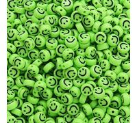 CLYDSA 300-1000 Cuentas acrílicas de 7 mm con Forma de Cara Sonriente, Cuentas espaciadoras Redondas y Planas, para Pulseras y Collares Hechos a Mano, fabricación de Joyas DIY