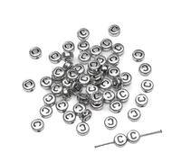 CLYDSA 300 Cuentas acrílicas Plateadas de 7 mm con Letras, Cuentas Redondas Planas de la A a la Z, para Hacer Abalorios Hechos a Mano, Pulseras, Collares y Accesorios de joyería