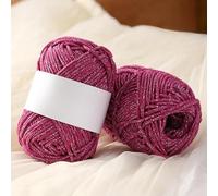 CLYDSA 4/6/8/10 Piezas 50 g Hilo de algodón Hueco con Purpurina, Hilo de algodón de Ganchillo de Colores, para Tejer a Mano Bufandas, suéteres, Bolsos y Manualidades