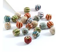 CLYDSA 50 Cuentas de cerámica de 11 mm con diseño de sandía de Colores Vintage, Cuentas Sueltas de cerámica esmaltada para Pulseras, Collares y Colgantes
