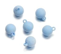 CLYDSA 50 Piezas de Cuentas flocadas de 15,5 x 20 mm, Cuentas espaciadoras Redondas flocadas de Colores, para Manualidades, Pulseras, Colgantes y llaveros Hechos a Mano