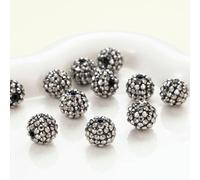 CLYDSA 50 Piezas de Cuentas Redondas de Resina con Diamantes de imitación de Colores de 10-20 mm, con Orificio Recto, para bisutería, para Pulseras, llaveros, Colgantes, Pendientes