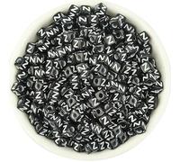 CLYDSA 500 Cuentas acrílicas con Letras de 4,5 mm, espaciadoras Negras cuadradas con Agujero Grande, para Manualidades, Pulseras, Collares, llaveros y bisutería