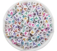 CLYDSA 500 Cuentas acrílicas de Letras de Colores con Agujero Grande de 4,5/6 mm, Cuentas cuadradas de la A a la Z, para Pulseras, Collares, llaveros, joyería Artesanal Hecha a Mano