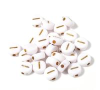 CLYDSA 500 Cuentas acrílicas Redondas y Planas de 7 mm, Doradas, para ensartar, Pulseras, Collares y Manualidades